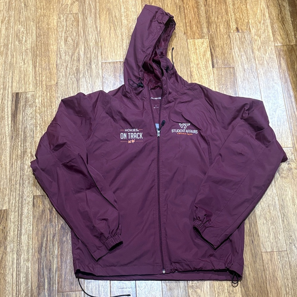 Virginia Tech Maroon Hooded Windbreaker Jacket - Student Affairs